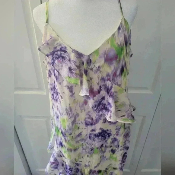 Scoop Women’s Ruffle Slip Bias Cut  Sleevless Dress Size Large - Picture 3 of 7